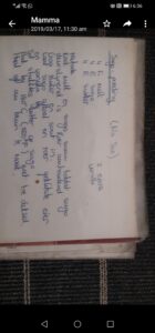 Original handwritten recipe