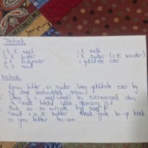Original handwritten recipe