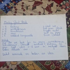 Original handwritten recipe
