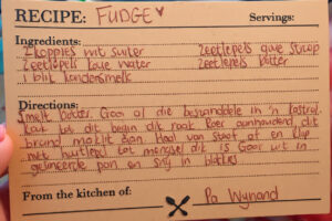 Original handwritten recipe