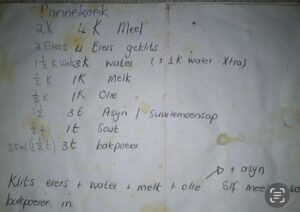 Original handwritten recipe