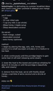 Original handwritten recipe